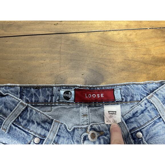 VTG Levi's SilverTab Loose Jeans Mens 32x34 Faded Wash Grunge Skater Y2K - Picture 5 of 12